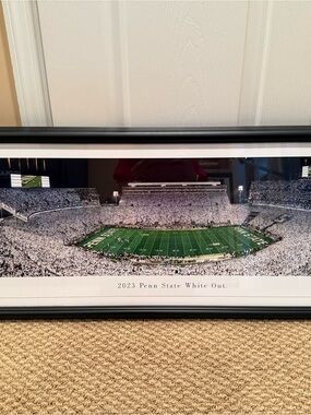 Penn State White Out Stadium Panorama - Green, White, Black
